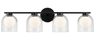 Matteo Lighting - W60704BKCL - Four Light Wall Sconce - Derbishone - Black