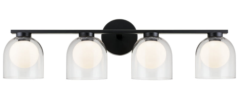 Matteo Lighting - W60704BKCL - Four Light Wall Sconce - Derbishone - Black