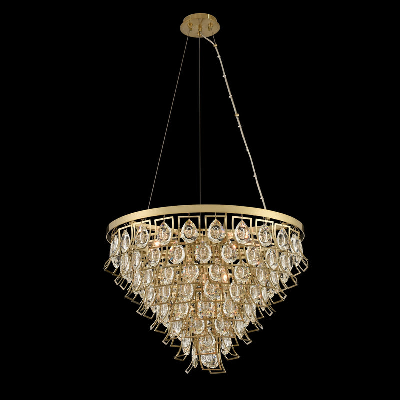 Allegri - 031951-039-FR001 - Nine Light Pendant - Carmella - Brushed Brass