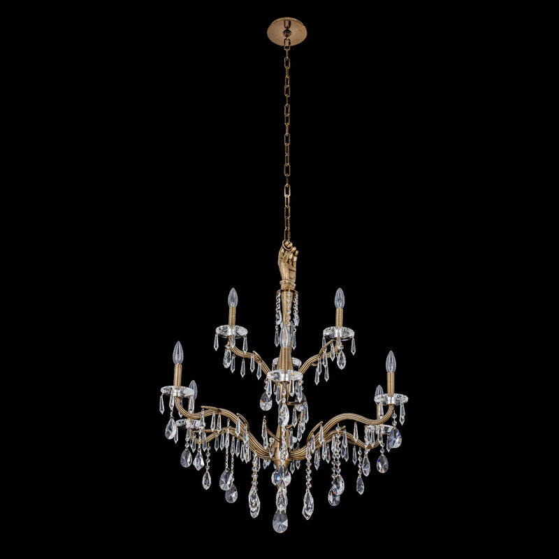 Allegri - 039072-032-FR001 - Nine Light Chandelier - Venere - Historic Brass
