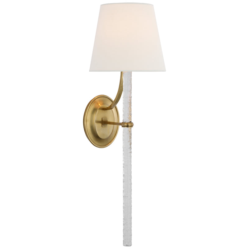 Visual Comfort Signature - MF 2326SB/CWG-L - LED Wall Sconce - Abigail - Soft Brass and Clear Wavy Glass