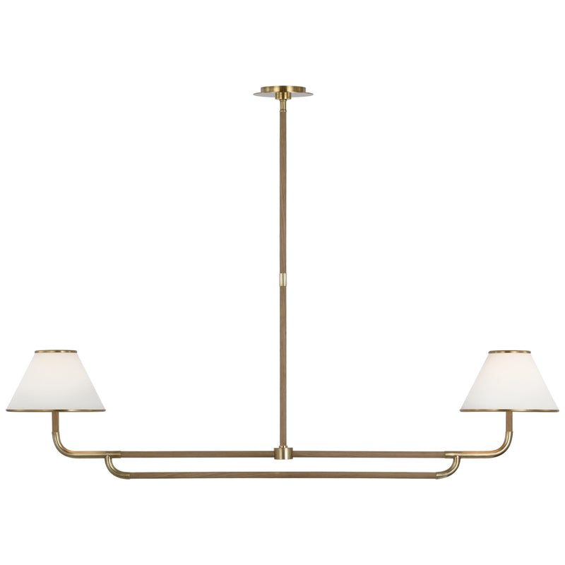 Visual Comfort Signature - MF 5059SB/NO-L - LED Chandelier - Rigby - Soft Brass and Natural Oak