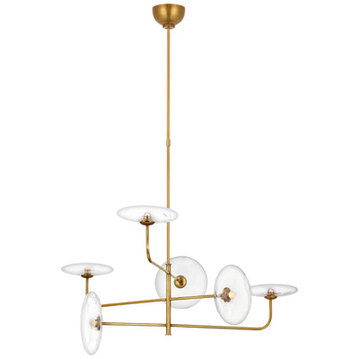 Visual Comfort Signature - S 5692HAB-CG - LED Chandelier - Calvino - Hand-Rubbed Antique Brass