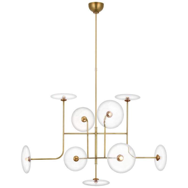 Visual Comfort Signature - S 5693HAB-CG - LED Chandelier - Calvino - Hand-Rubbed Antique Brass