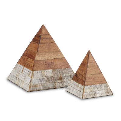 Currey and Company - 1200-0638 - Pyramids Set of 2 - Hyson - Natural