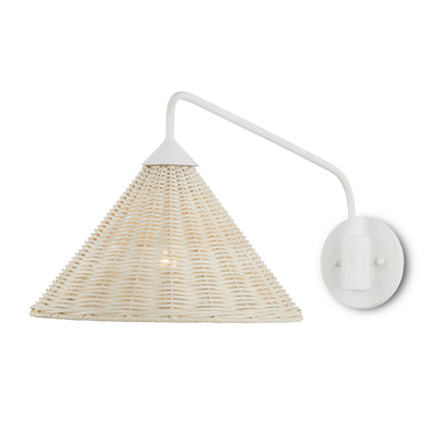 Currey and Company - 5000-0219 - One Light Wall Sconce - Basket - Gesso White/Bleached White