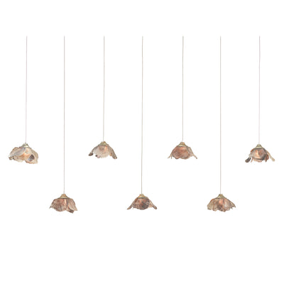 Currey and Company - 9000-1055 - Seven Light Pendant - Catrice - Natural Shell/Silver