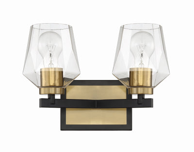 Craftmade - 56902-FBSB - Two Light Vanity - Avante Grand - Flat Black/Satin Brass