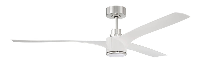 Craftmade - PHB60WPLN3 - 60"Ceiling Fan - Phoebe - White/Polished Nickel