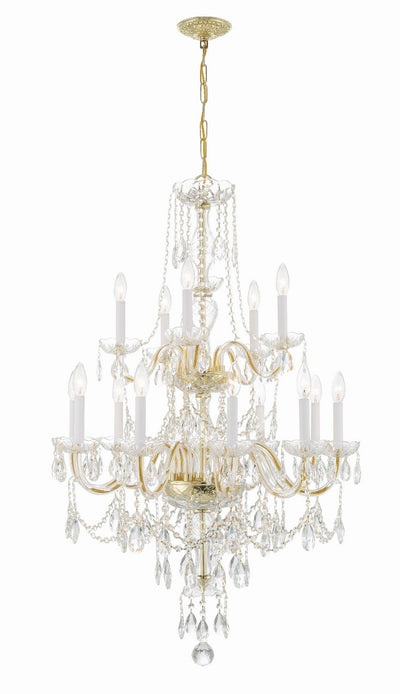 Crystorama - 1155-PB-CL-MWP - 15 Light Chandelier - Traditional Crystal - Polished Brass