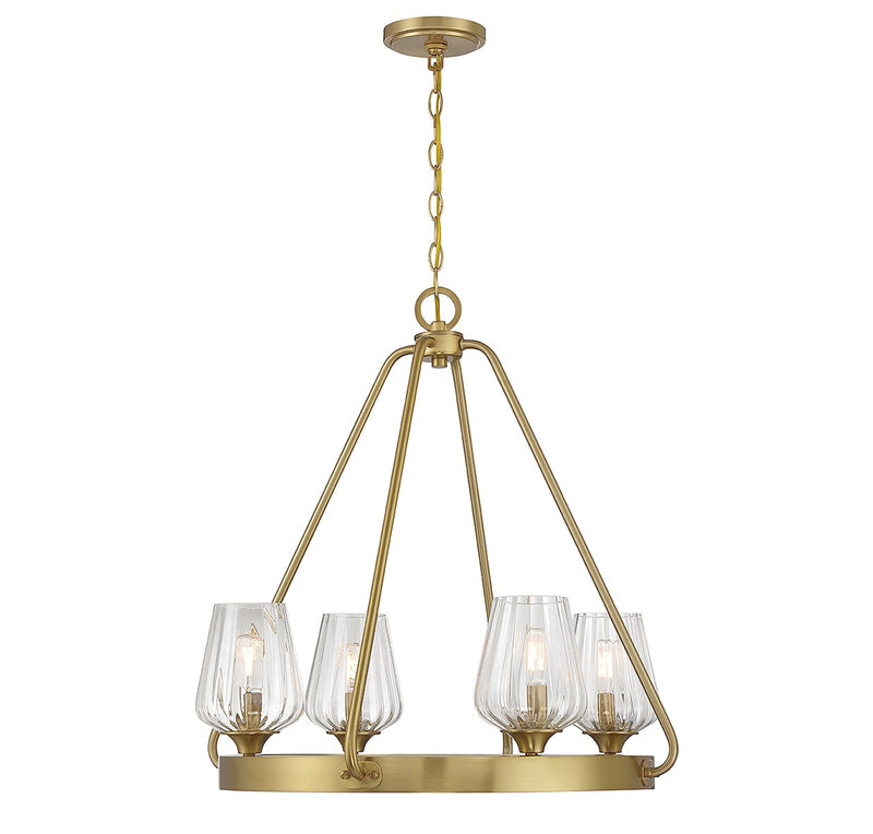 Savoy House - 1-3394-8-322 - Eight Light Chandelier - Carlton - Warm Brass