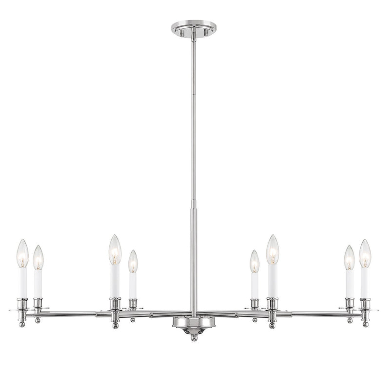 Savoy House - 1-4412-8-109 - Eight Light Chandelier - Jasmine - Polished Nickel