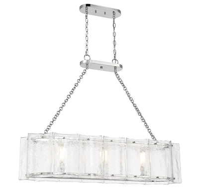 Savoy House - 1-8203-3-109 - Three Light Linear Chandelier - Genry - Polished Nickel