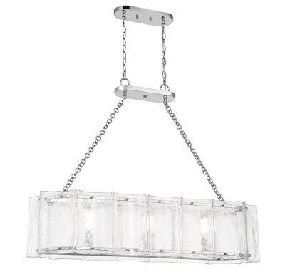 Savoy House - 1-8203-3-109 - Three Light Linear Chandelier - Genry - Polished Nickel