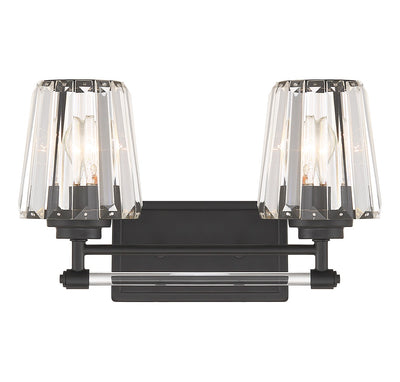 Savoy House - 8-6001-2-BK - Two Light Bathroom Vanity - Garnet - Matte Black