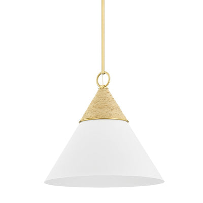 Mitzi - H709701L-AGB/TWH - One Light Pendant - Mica - Aged Brass
