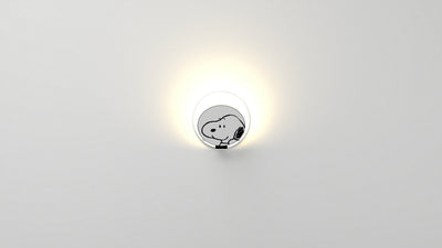 Koncept - GRW-S-CRM-SN1-HW - LED Wall Sconce - Gravy - Chrome body, Snoopy face plates