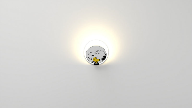 Koncept - GRW-S-CRM-SW1-HW - LED Wall Sconce - Gravy - Chrome body, Snoopy Woodstock face plates