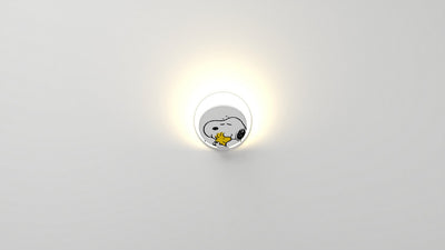 Koncept - GRW-S-MWT-SW1-PI - LED Wall Sconce - Gravy - Matte white body, Snoopy Woodstock face plates