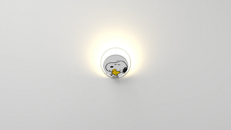 Koncept - GRW-S-SIL-SW1-HW - LED Wall Sconce - Gravy - Matte white body, Snoopy Woodstock face plates