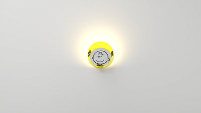 Koncept - GRW-S-WSY-CB1-HW - LED Wall Sconce - Gravy - Matte bright yellow body, Charlie Brown face plates