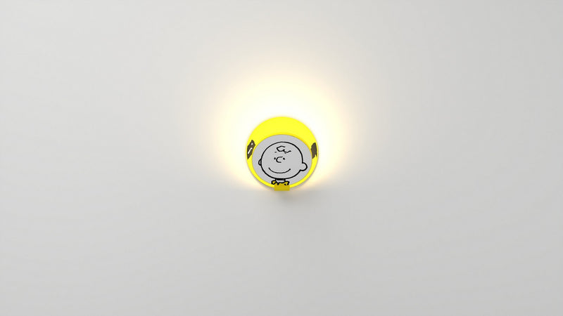 Koncept - GRW-S-WSY-CB1-HW - LED Wall Sconce - Gravy - Matte bright yellow body, Charlie Brown face plates