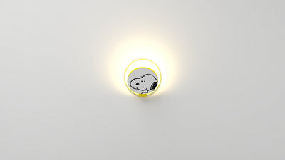 Koncept - GRW-S-WSY-SN1-HW - LED Wall Sconce - Gravy - Matte bright yellow body, Snoopy face plates