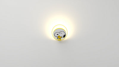 Koncept - GRW-S-WSY-SW1-HW - LED Wall Sconce - Gravy - Matte bright yellow body, Snoopy Woodstock face plates