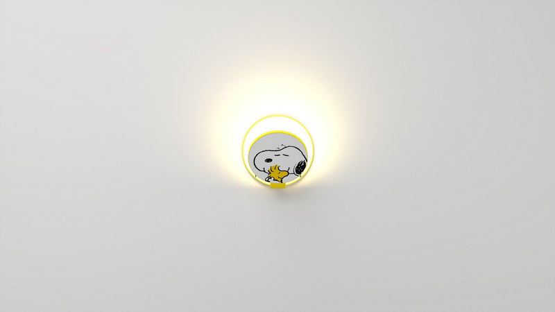 Koncept - GRW-S-WSY-SW1-PI - LED Wall Sconce - Gravy - Matte bright yellow body, Snoopy Woodstock face plates
