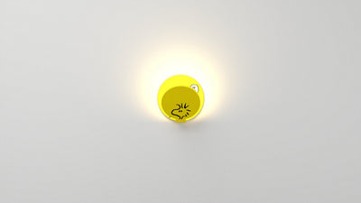 Koncept - GRW-S-WSY-WO1-HW - LED Wall Sconce - Gravy - Matte bright yellow body, Woodstock face plates