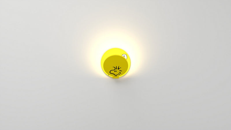 Koncept - GRW-S-WSY-WO1-HW - LED Wall Sconce - Gravy - Matte bright yellow body, Woodstock face plates