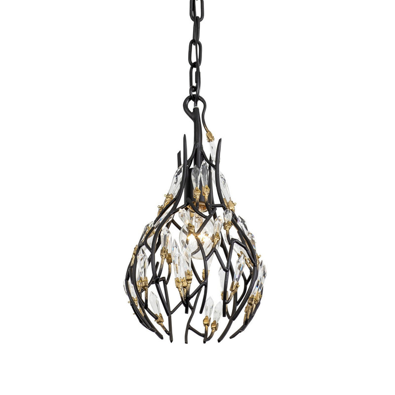 Varaluz - 271M01MBFG - One Light Mini Pendant - Bask - Matte Black/French Gold