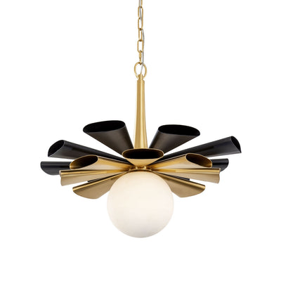 Varaluz - 372P01LMBFG - One Light Pendant - Daphne - Matte Black/French Gold