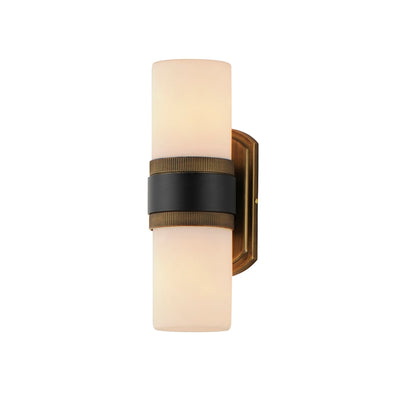 Maxim - 32651SWBKAB - Two Light Outdoor Wall Sconce - Ruffles - Black / Antique Brass
