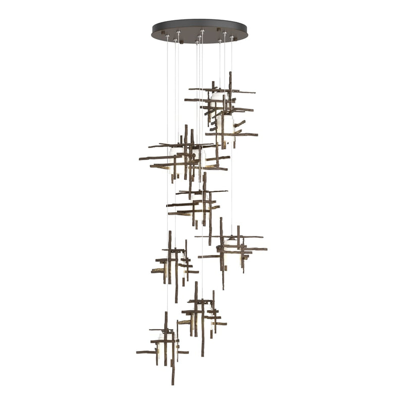 Tura 9-Light Frosted Glass Round Pendant