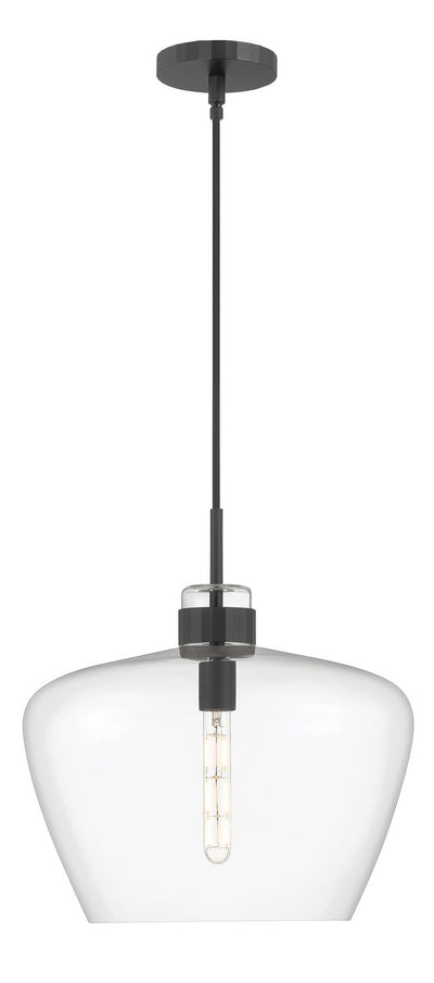Norwell Lighting - 3742-MB-CL - One Light Pendant - Aurora - Matte Black