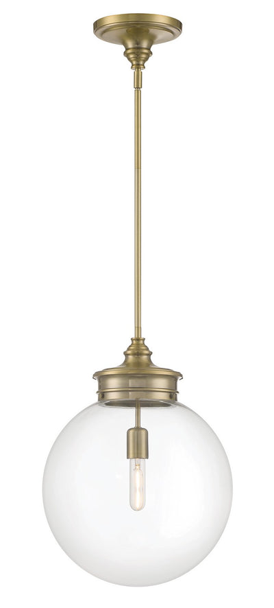 Norwell Lighting - 4801-AN-CL - One Light Pendant - Emma - Antique Brass
