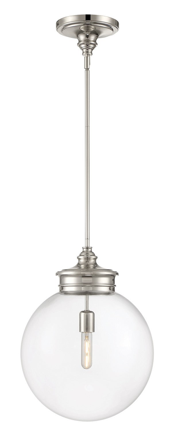 Norwell Lighting - 4801-PN-CL - One Light Pendant - Emma - Polished Nickel