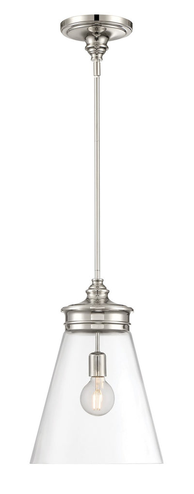 Norwell Lighting - 4811-PN-CL - One Light Pendant - Emma - Polished Nickel