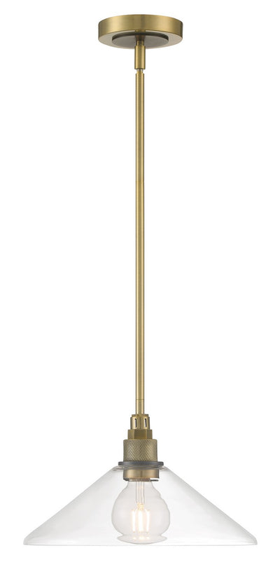 Norwell Lighting - 6331-ANOB-CL - One Light Pendant - Charis - Antique Brass with Oil Rubbed Bronze