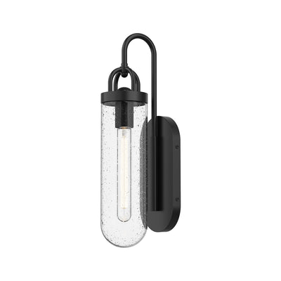 Alora - EW461101BKCB - One Light Outdoor Wall Lantern - Lancaster - Black/Clear Bubble Glass