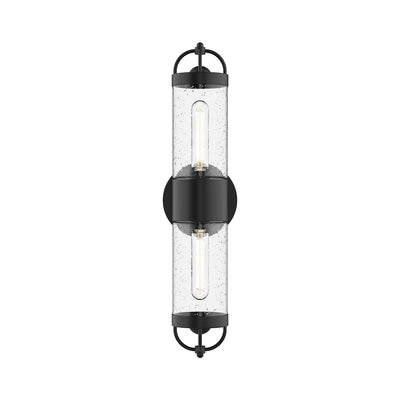 Alora - EW461102BKCB - Two Light Outdoor Wall Lantern - Lancaster - Black/Clear Bubble Glass