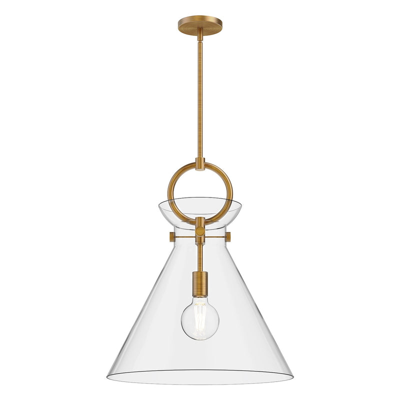 Alora - PD412518AGCL - One Light Pendant - Emerson - Aged Gold/Clear Glass