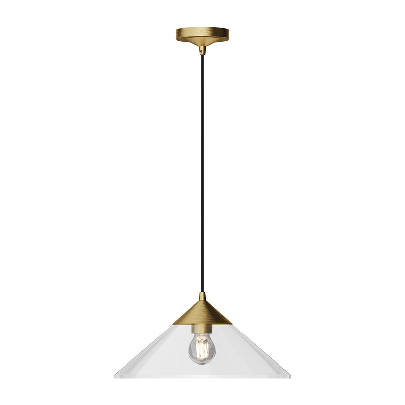 Alora - PD521015BGCL - One Light Pendant - Mauer - Brushed Gold/Clear Glass