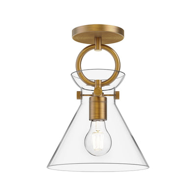 Alora - SF412509AGCL - One Light Semi-Flush Mount - Emerson - Aged Gold/Clear Glass