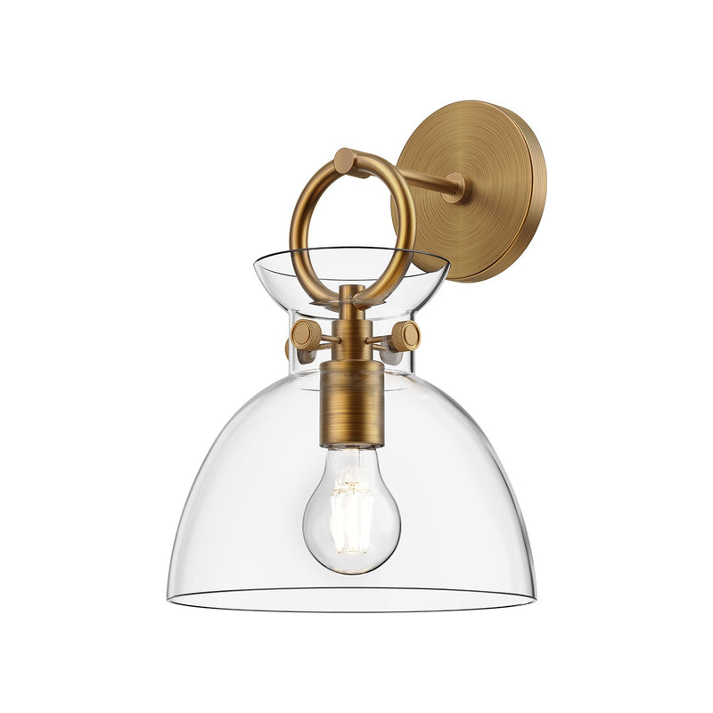 Alora - WV411809AGCL - One Light Wall Sconce - Waldo - Aged Gold/Clear Glass