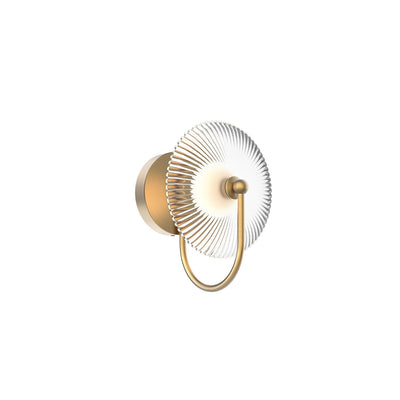Alora - WV417801BGCR - LED Wall Sconce - Hera - Brushed Gold/Clear Ribbed Glass