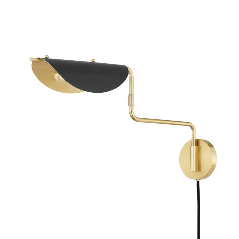 Hudson Valley - 5213-AGB/SBK - One Light Portable Wall Sconce - Suffield - Aged Brass/Soft Black