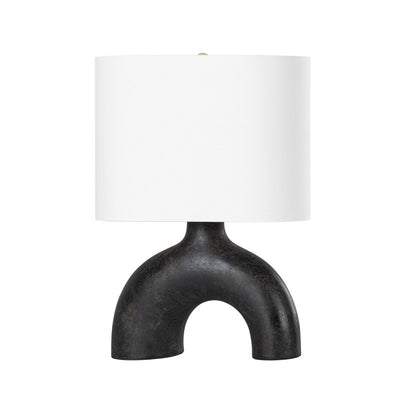Hudson Valley - L1622-AGB/CEC - One Light Table Lamp - Valhalla - Aged Brass/Earth Charcoal Ceramic