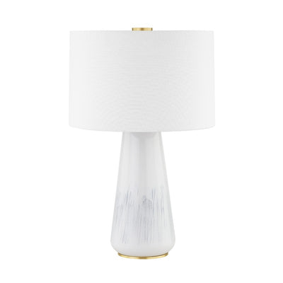 Hudson Valley - L1958-AGB/CWA - One Light Table Lamp - Saugerties - Aged Brass/Gloss White Ash Ceramic